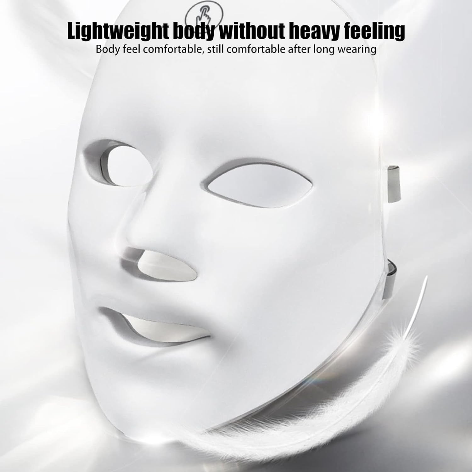 Led-Gesichtsmaske, Photon Therapie Maske, Drahtlose 7 Farbe Led Maske, Hautverjüngungs Gesichtsmaske Für Gesicht Anti-Aging, Whitening, Reduziert Pickel (A)