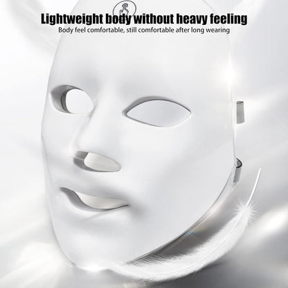 Led-Gesichtsmaske, Photon Therapie Maske, Drahtlose 7 Farbe Led Maske, Hautverjüngungs Gesichtsmaske Für Gesicht Anti-Aging, Whitening, Reduziert Pickel (A)